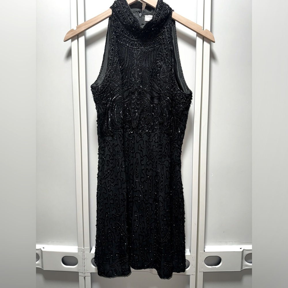 Adriana Papel Beaded Evening Dress